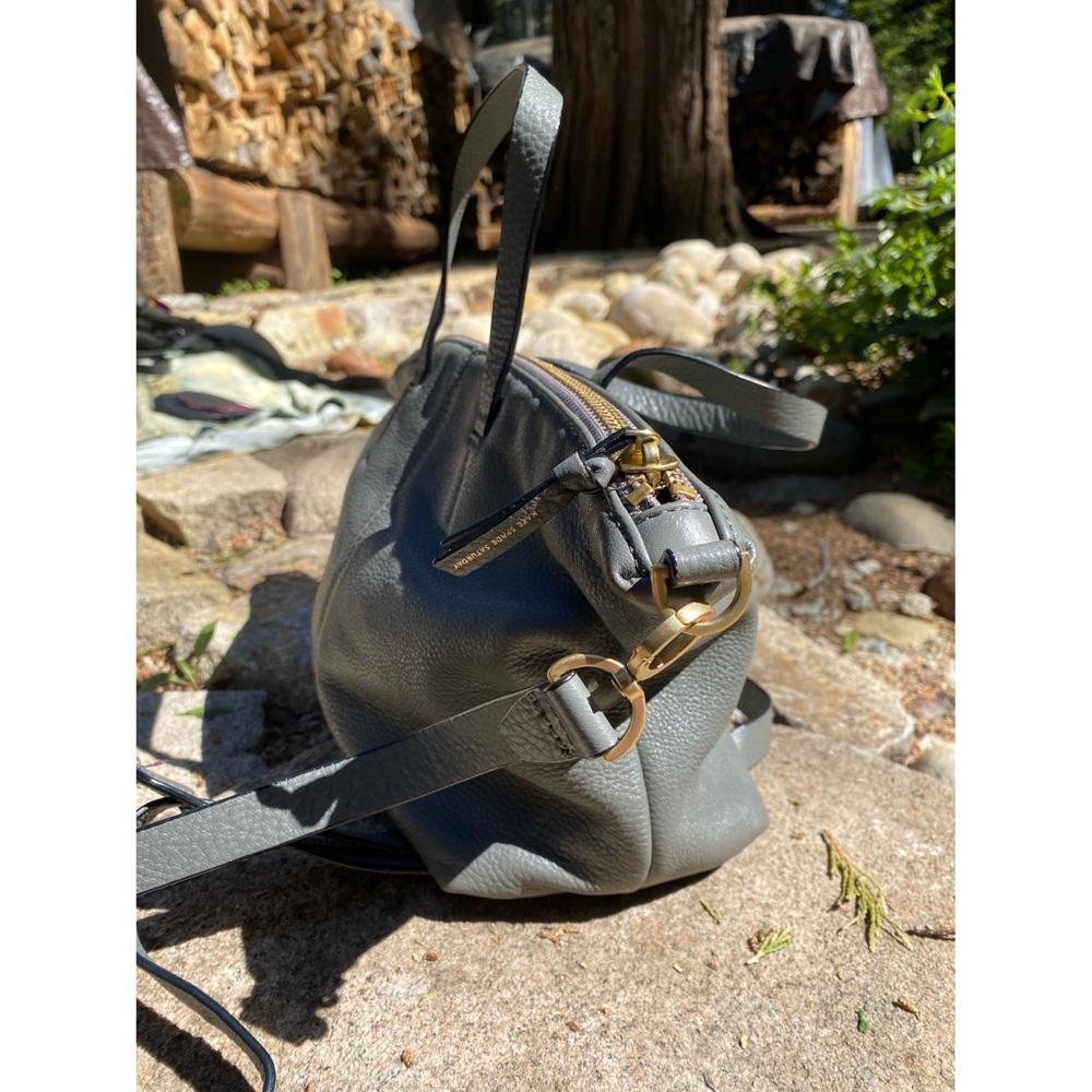 Kate Spade Freeform Satchel Saturday Grey Leather Crossbody Purse 15”x8.5” Bag - Picture 4 of 12